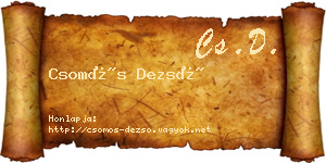 Csomós Dezső névjegykártya