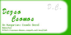 dezso csomos business card
